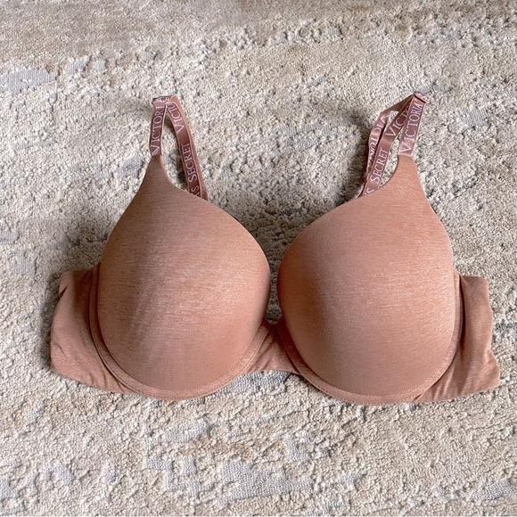 Victoria’s Secret So Extreme Lift Push Up Peach Bra Logo Straps Lingerie: 38C - Picture 1 of 7